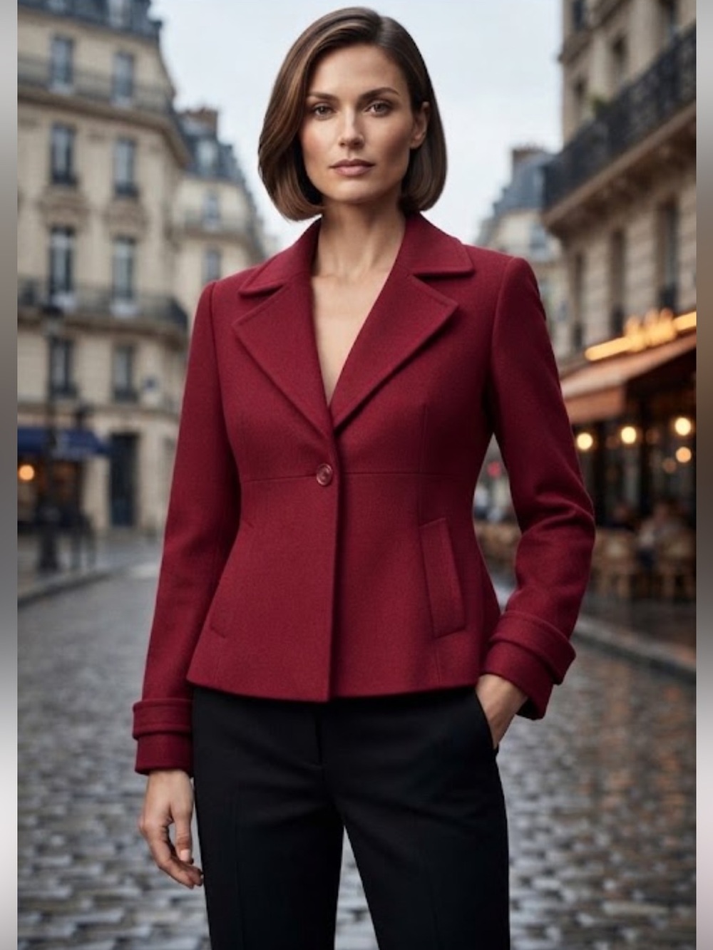 Talbots Red 100% Cotton Textured Jacket Size 16P